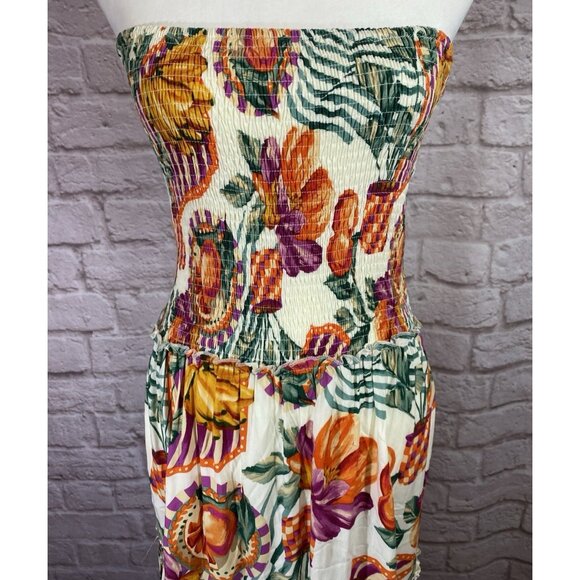 NWT Abel The Label Anthropologie Tiered Maxi Dress M Sleeveless Fruit Print ATL - Picture 5 of 13